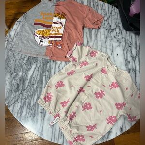 Pink and Gray Graphic T-Shirts girls size 7/8